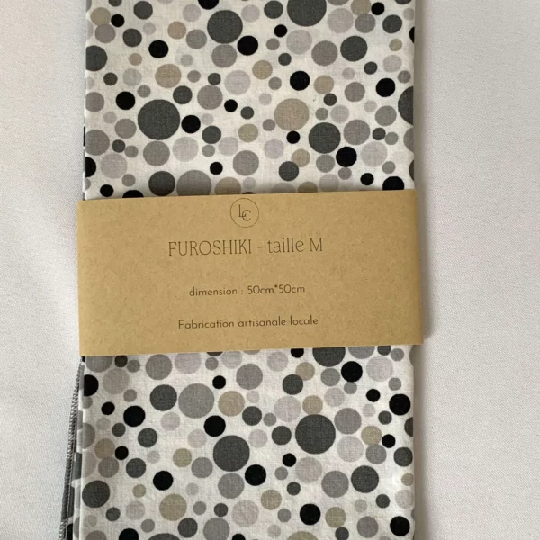 Emballage Cadeau Tissu - FUROSHIKI Melo Gris Noir – Image 2